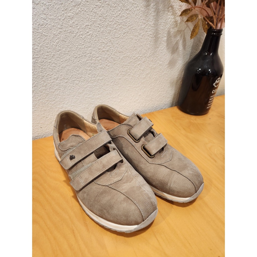 Finn Comfort Nairobi Leather Strap Shoes Taupe Hook Loop‎ EU 5.5 L
